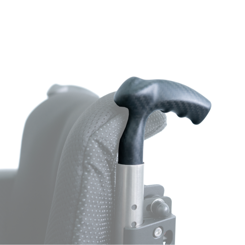 FH21-04 Carbon Fiber Wheelchair Push Handle Grip Adjustable Height 3K Twill Forged 22mm Pipe Diameter