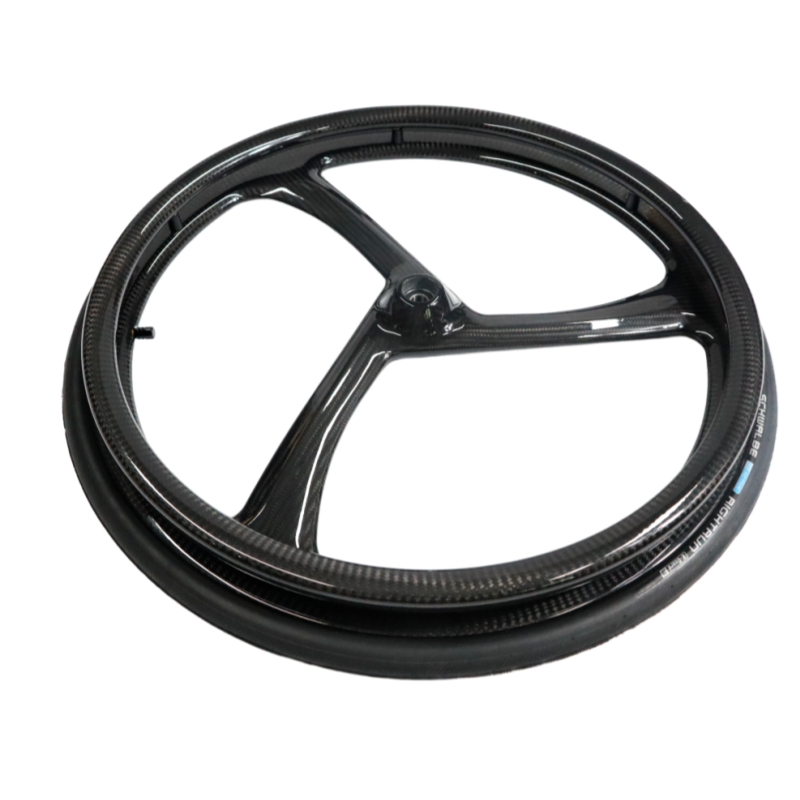 MUNIU MN20-R7C Wheelchair Parts 3 Spoke Carbon Fiber Rim 24 Inch Wheel Tyre Carton Box China