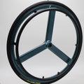 MN20-R5 Manual Wheelchair Rear Wheel 3 Spokes Aluminum 24 Inch Black 1 Year Warranty